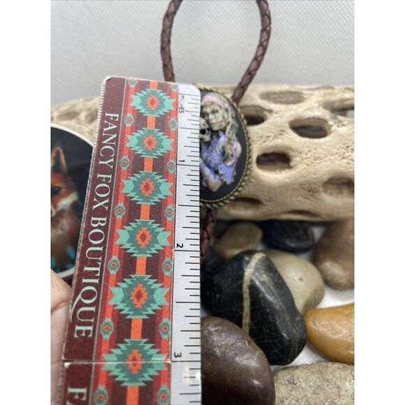 Valentine Til Death Do Us Part Sugar Skull Mexican Bolo Tie Skeleton Mens Women - Picture 12 of 15